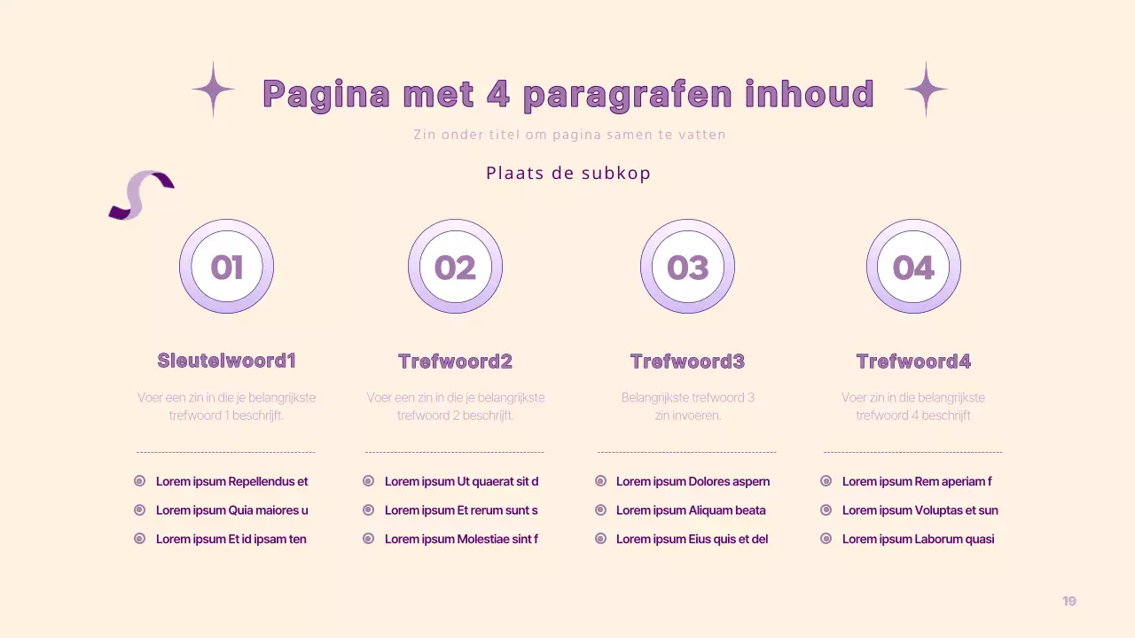 Een eenvoudige PM-presentatie in geel en paars