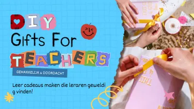 Blauw en Roze Trendy DIY-cadeaus voor Leraren Gids