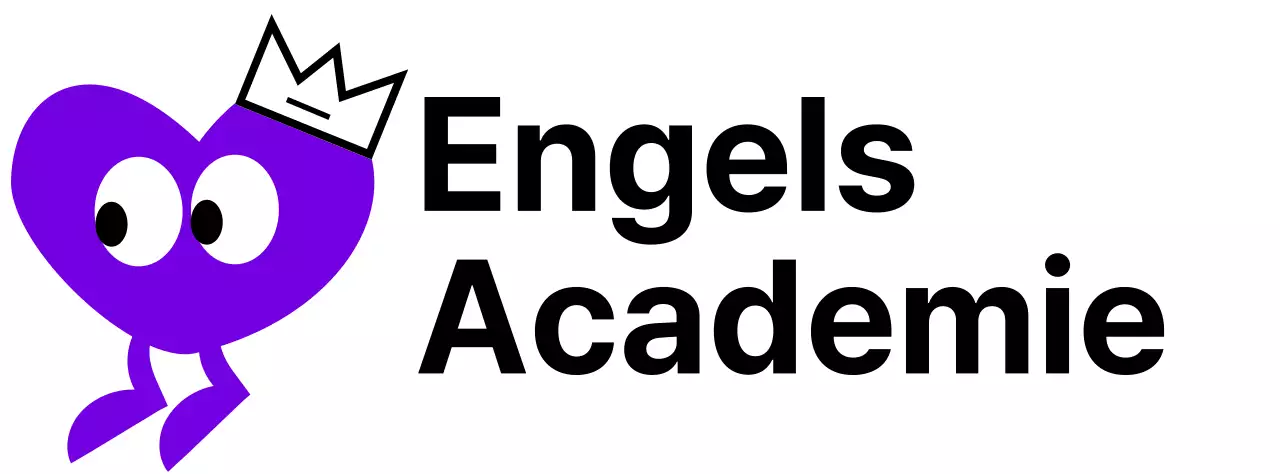 English Academy met een schattig concept met paarse hartkarakters