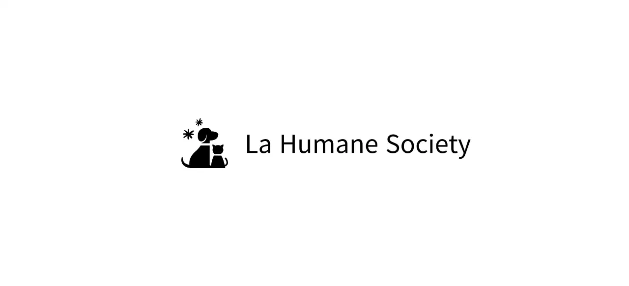 La Humane Society con un simpatico logo illustrato di un cane e un gatto