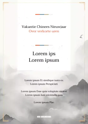 Oosterse Lunar New Year Verkleiningsboodschap in zwart en goud