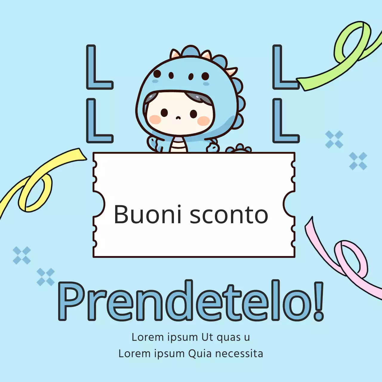 Un grazioso annuncio di vendita del Capodanno lunare in blu e giallo
