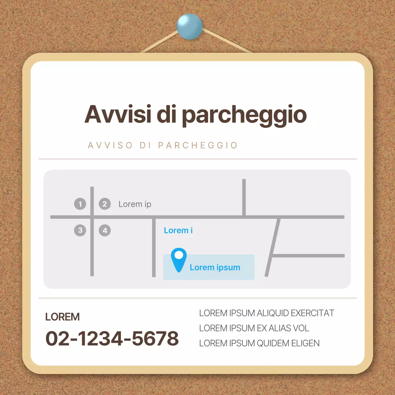 Una collezione di simpatici avvisi di caffè in beige e azzurro.