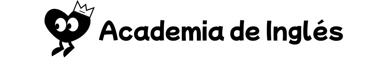 Un bonito concepto de academia de inglés con personajes de corazón