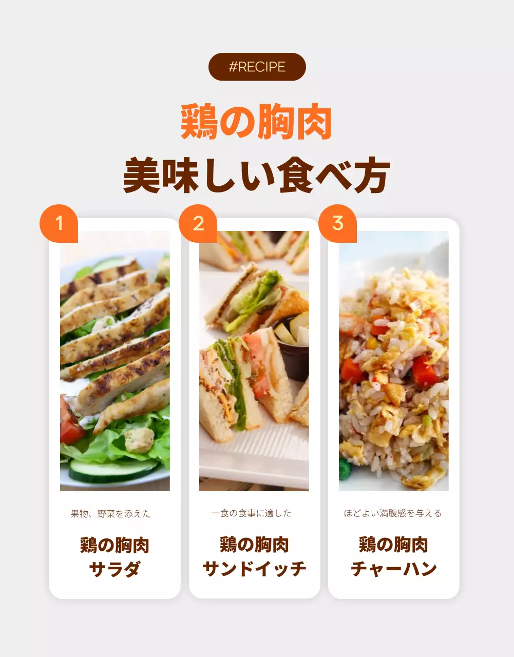 オレンジ モダン 食品 ポスター 詳細ページ