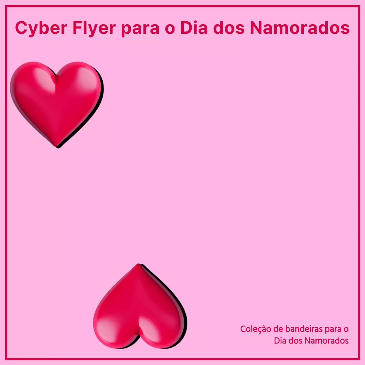 Folheto cibernético kitsch do Dia dos Namorados em cor-de-rosa