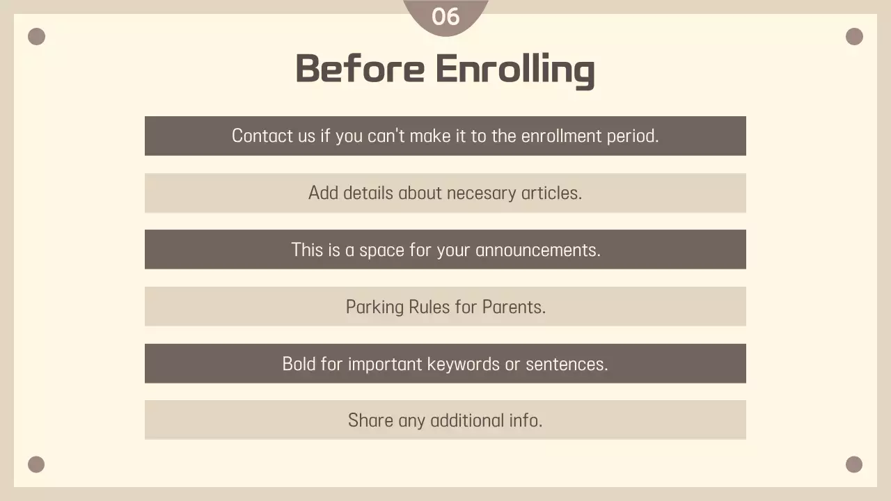 베이지색 심플 유치원 오리엔테이션 프레젠테이션