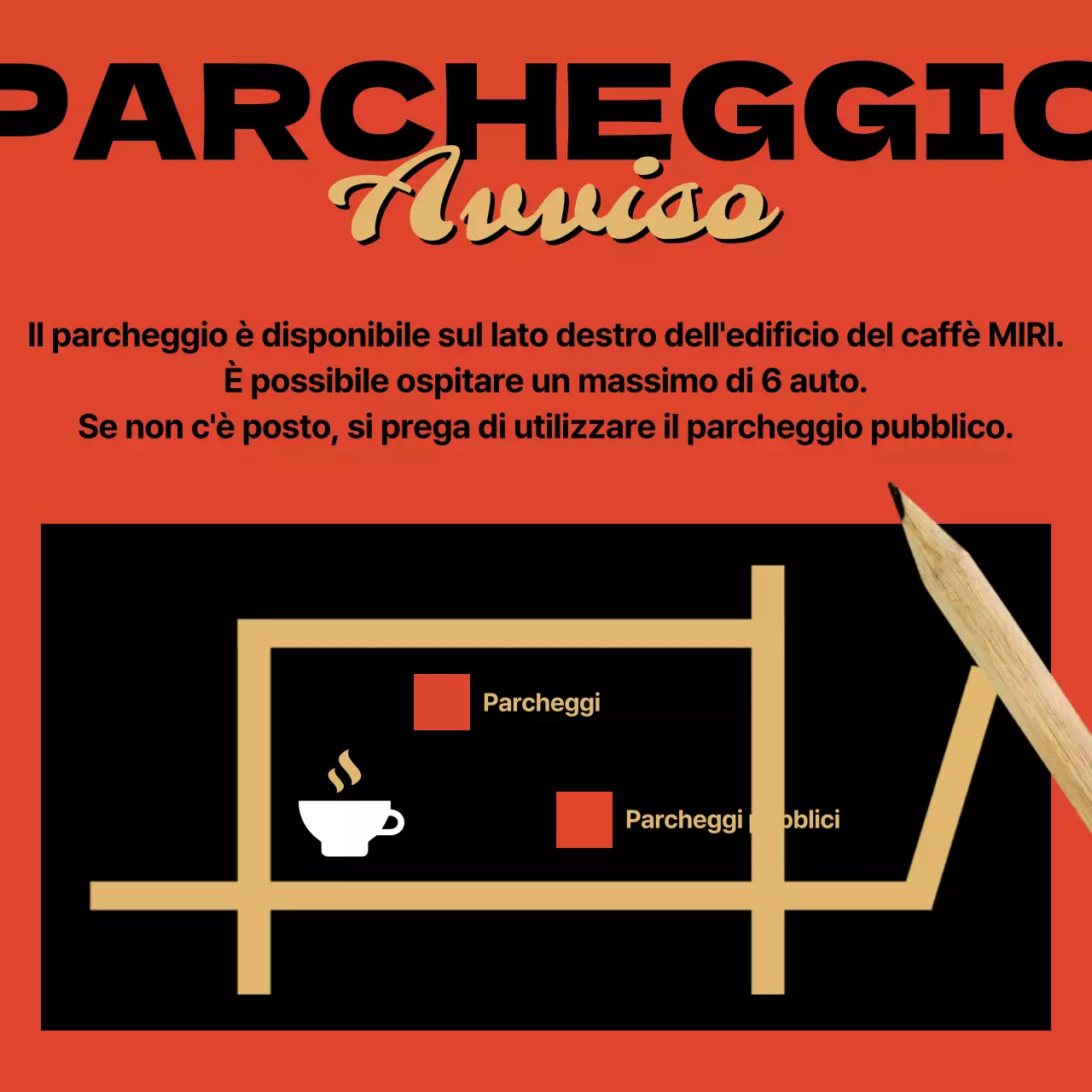 Promuovere un caffè di ispirazione vintage in giallo e rosso
