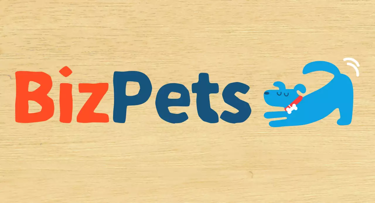 Promote a simple blue cute puppy cafe