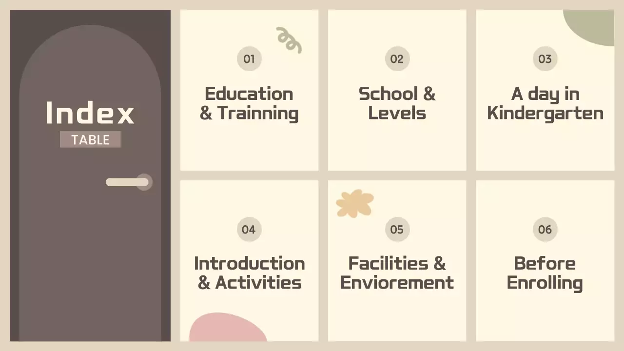 베이지색 심플 유치원 오리엔테이션 프레젠테이션