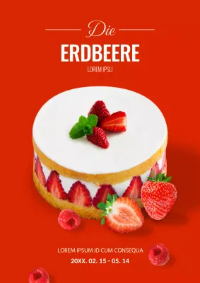 Einfache Erdbeertorte in Rot und Weiß