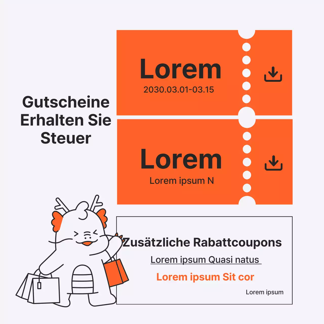 Pop-Art-Anzeige in Orange und Weiß zum Mondneujahrsfest