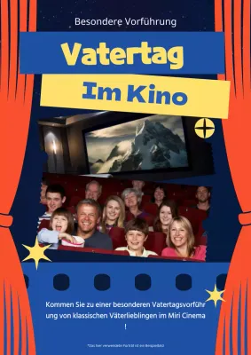 Blau und Rot Charmant Vatertag im Kino Werbung