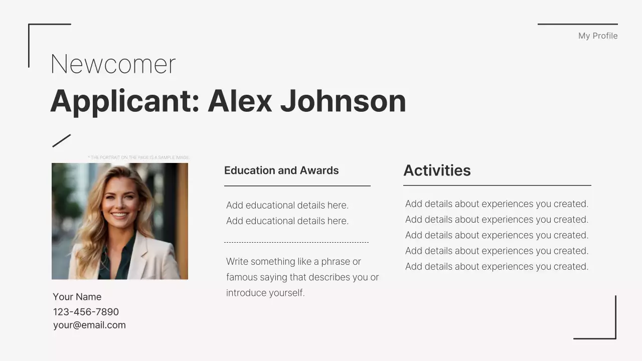 화이트 미니멀 포트폴리오 이력서 프레젠테이션