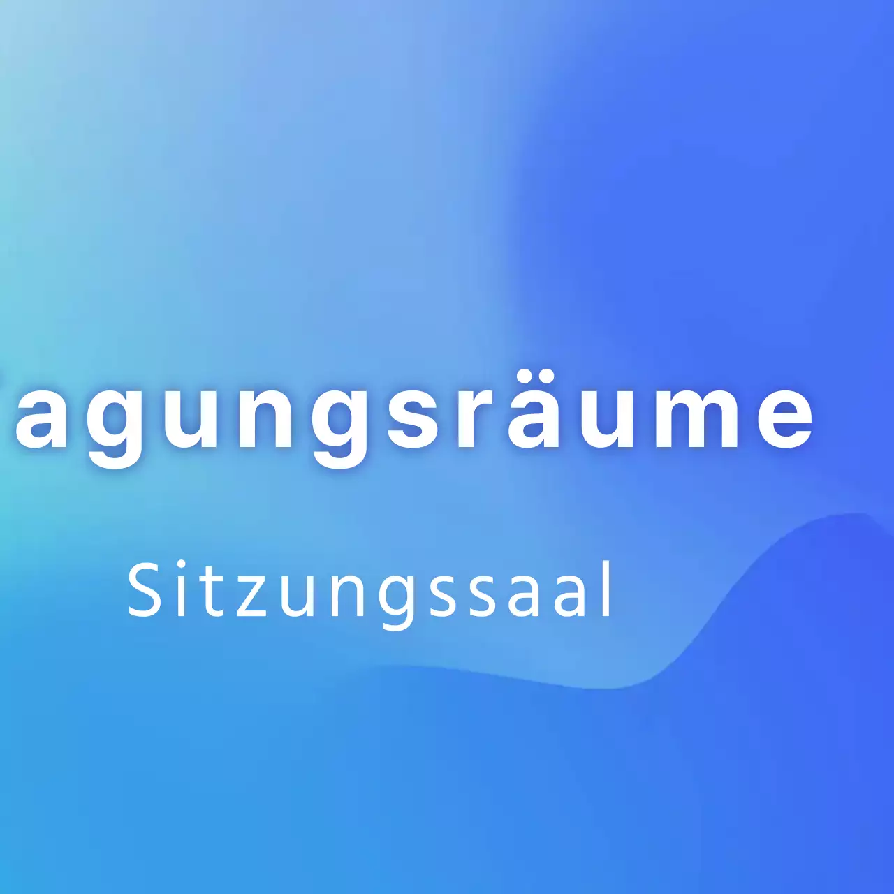 Leitfaden für Tagungsräume mit blauem Farbverlauf