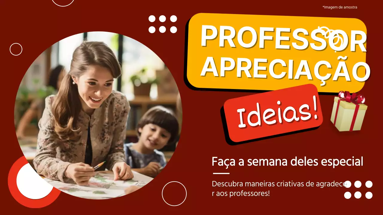 Guia de ideias geométricas vermelhas e cor de laranja para a apreciação do dia do professor