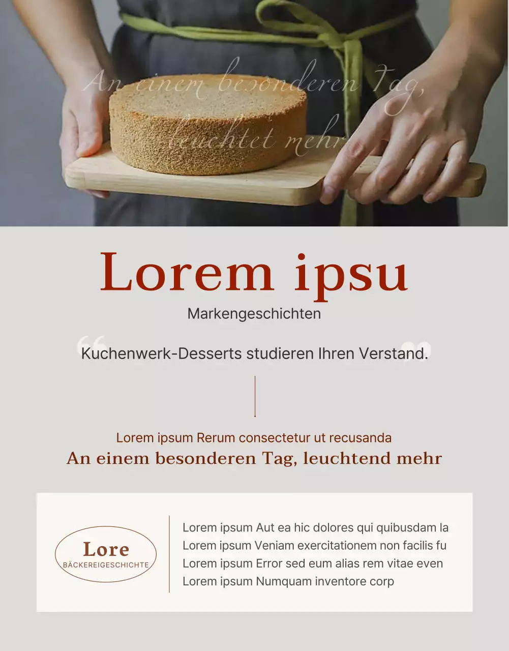 Werbung für eine süße Bäckerei in Rot und Rosa