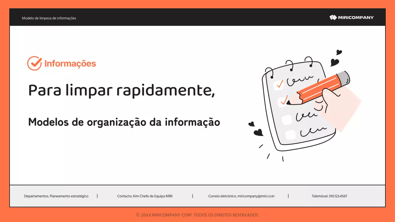 Um relatório simples, a laranja e preto, rico em informações