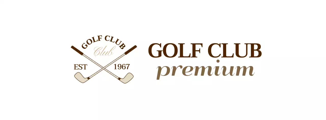 A golf club with a brown golf club logo for a classy look.