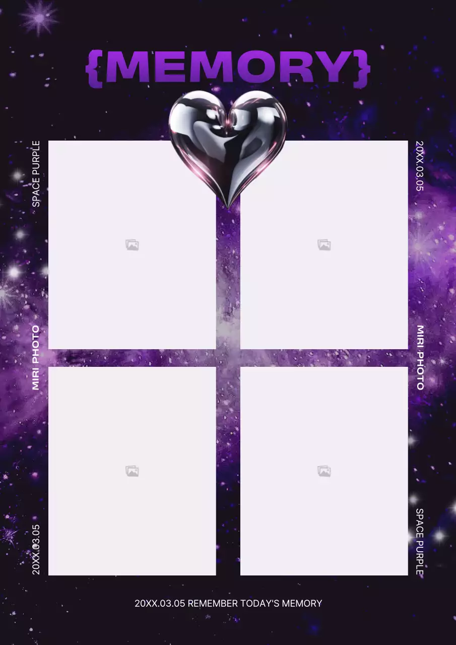 Purple Retro Memory Layout Poster