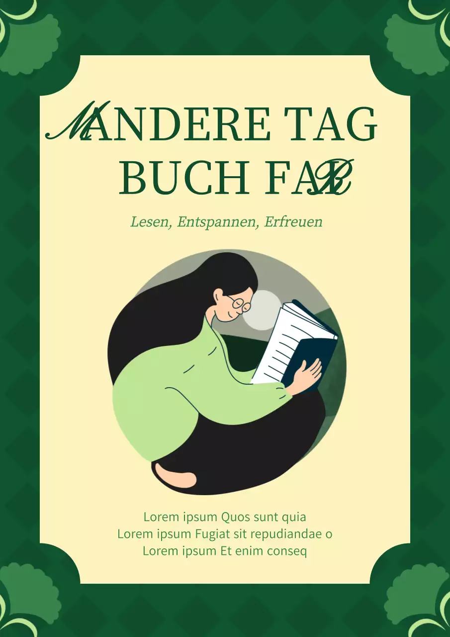 Grüner und gelber Klassiker zum Muttertag Buchmesse Werbung