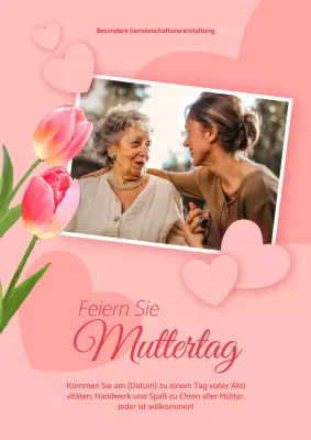 Bewerben Sie eine einfache Muttertagsveranstaltung in Rosa