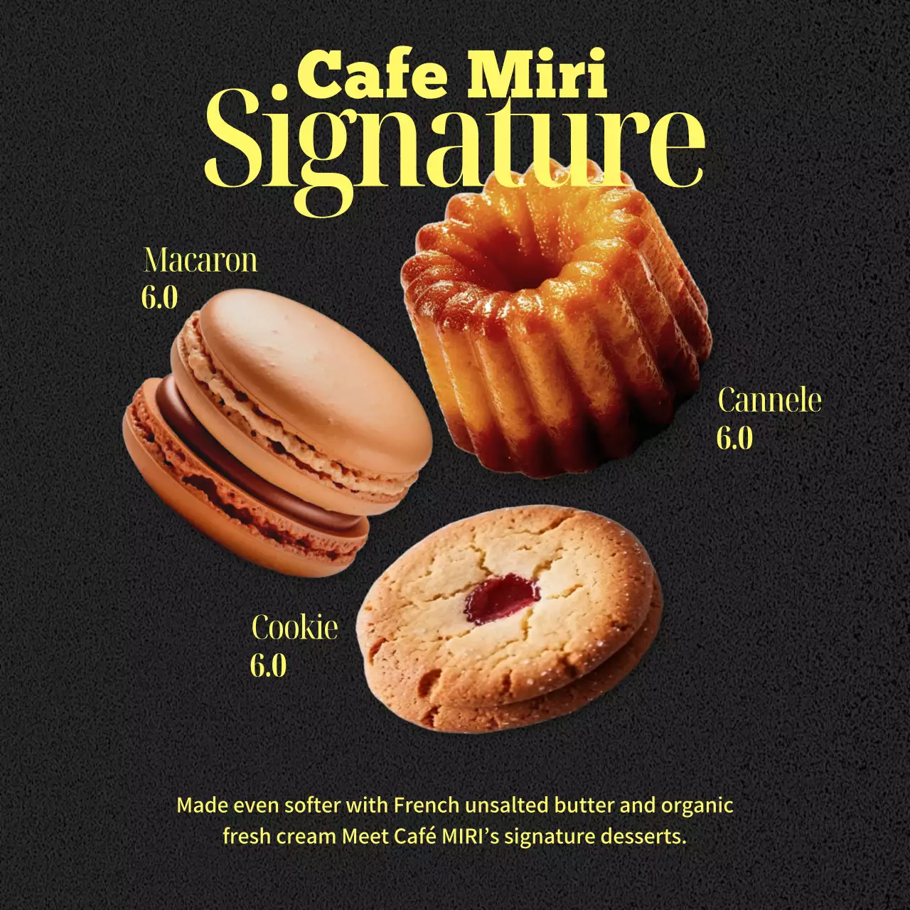 Yellow Vintage Cafe Notice Collection Instagram Carousel