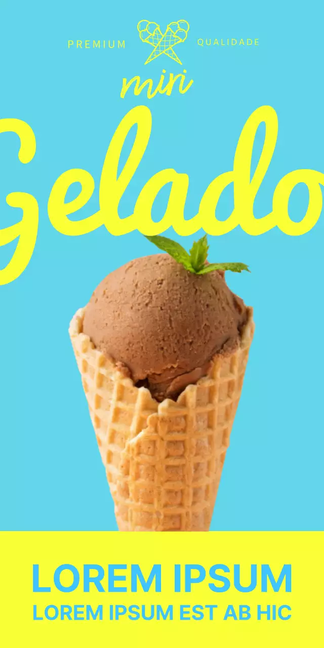 Promova o seu negócio com uma fotografia de um gelado azul claro e um local sem estacionamento.