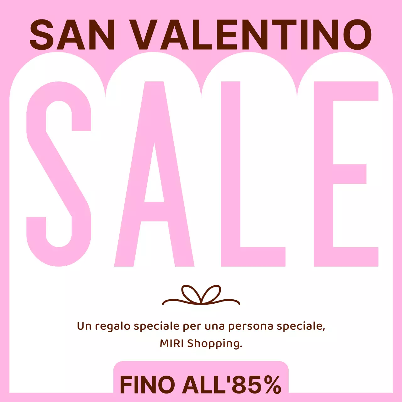 Annuncio di vendita di San Valentino rosa e minimalista