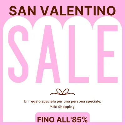 Annuncio di vendita di San Valentino rosa e minimalista