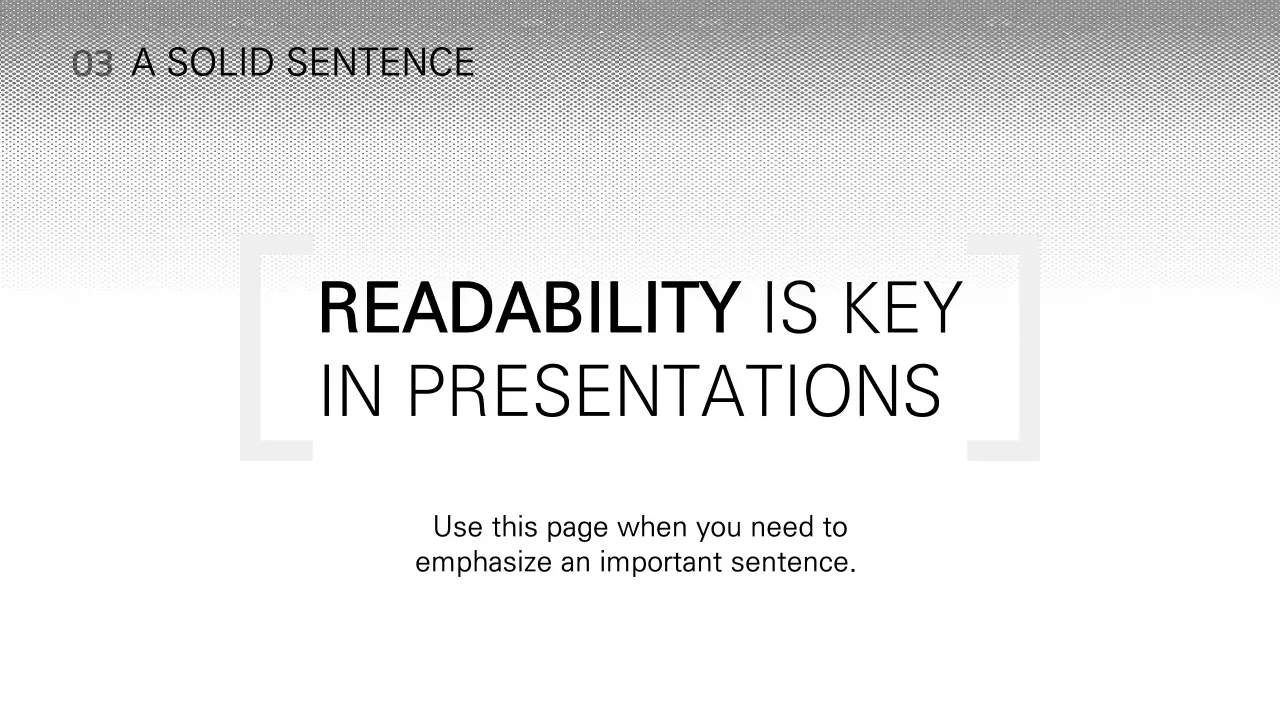 A simple black and white layout variation presentation