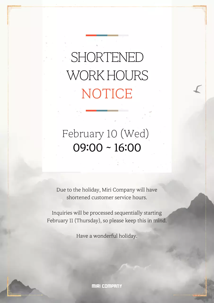 Grey Minimal Work Notice Poster
