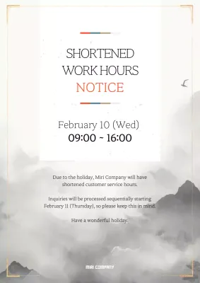 Grey Minimal Work Notice Poster