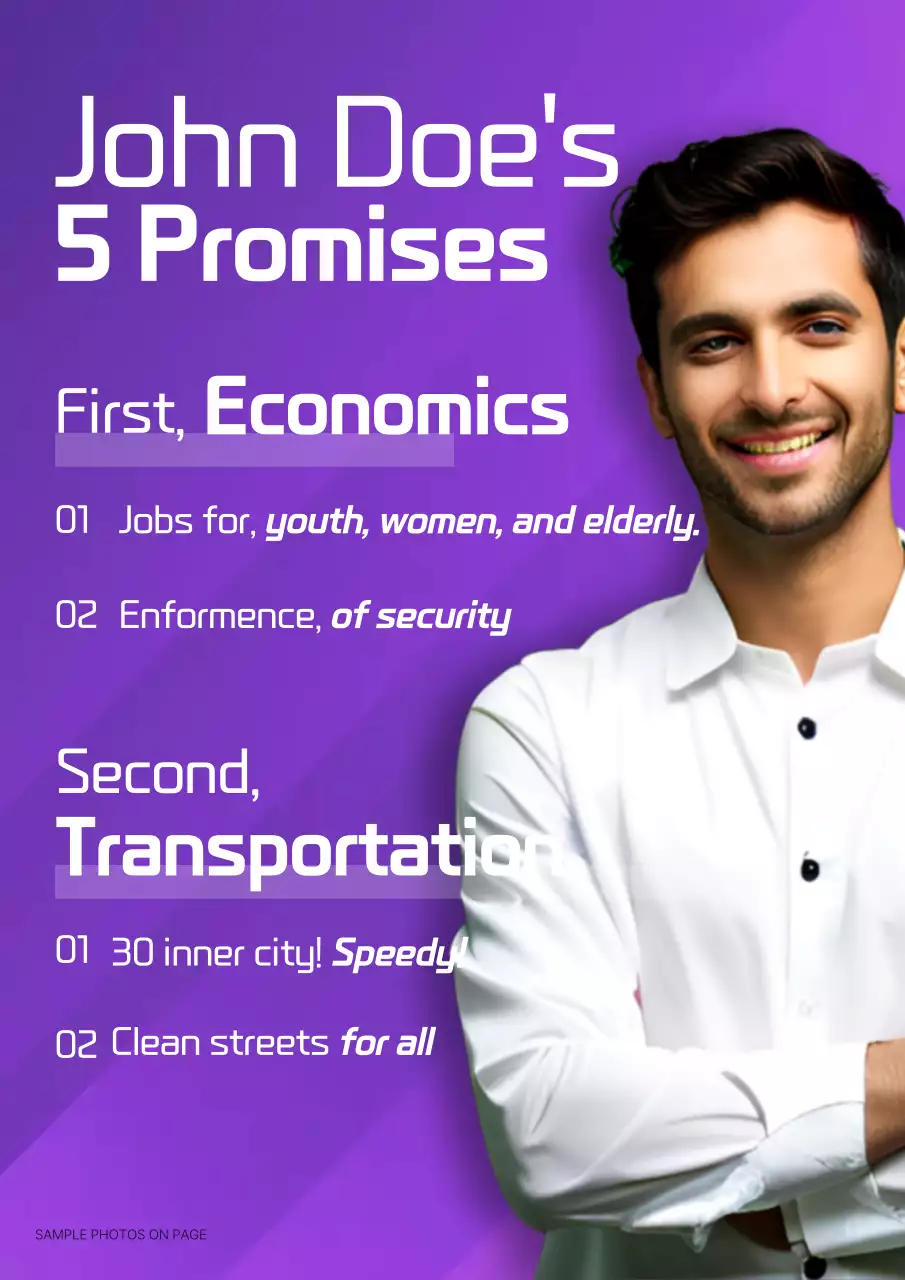 Purple Modern Election Promotion Poster