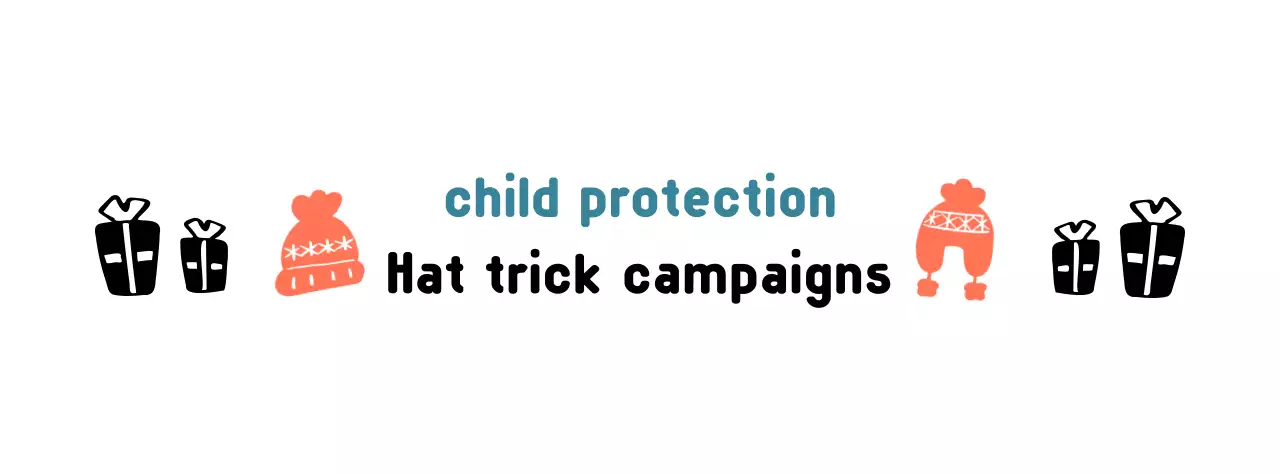 Campaign logo with a cute knitting hat illustration