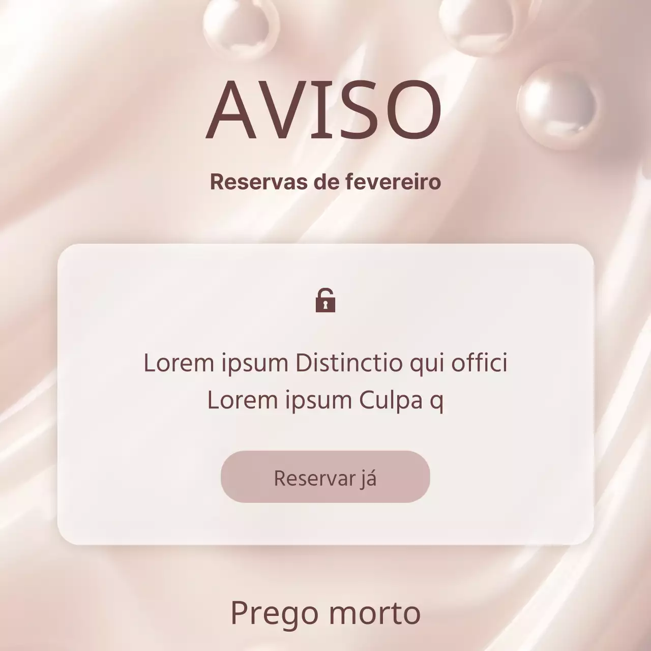 Anúncio de marcação de consulta para um luxuoso salão de unhas em bege