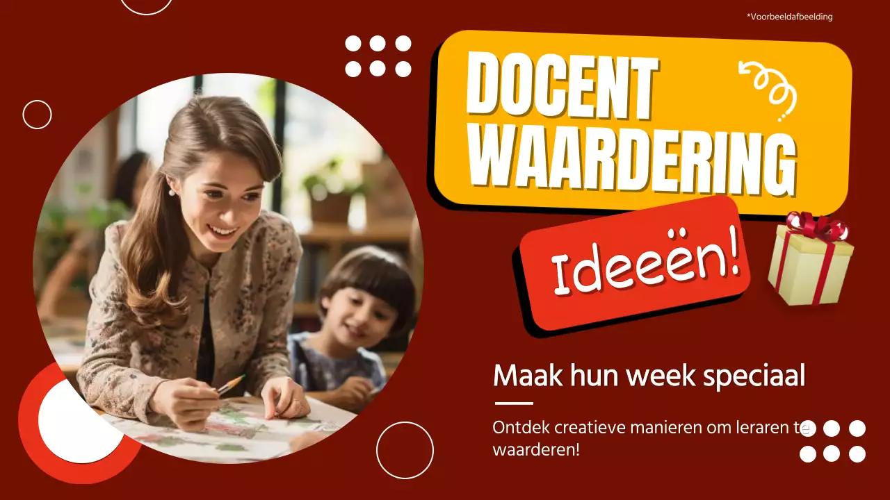 Rode en oranje geometrische ideeëngids voor lerarendag