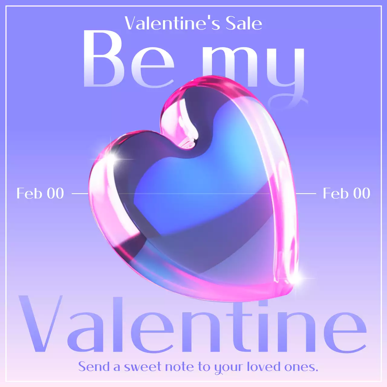 Blue Modern Valentine Promotion Social Media Post