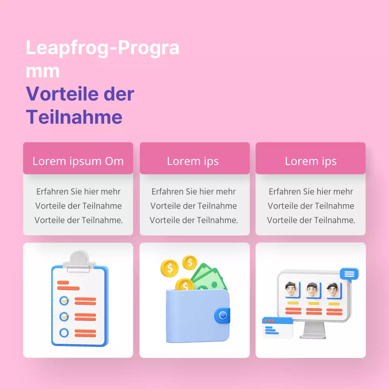 Förderung des rosafarbenen und violetten Trends bei den Programmen zur Förderung von Frauen im Beruf