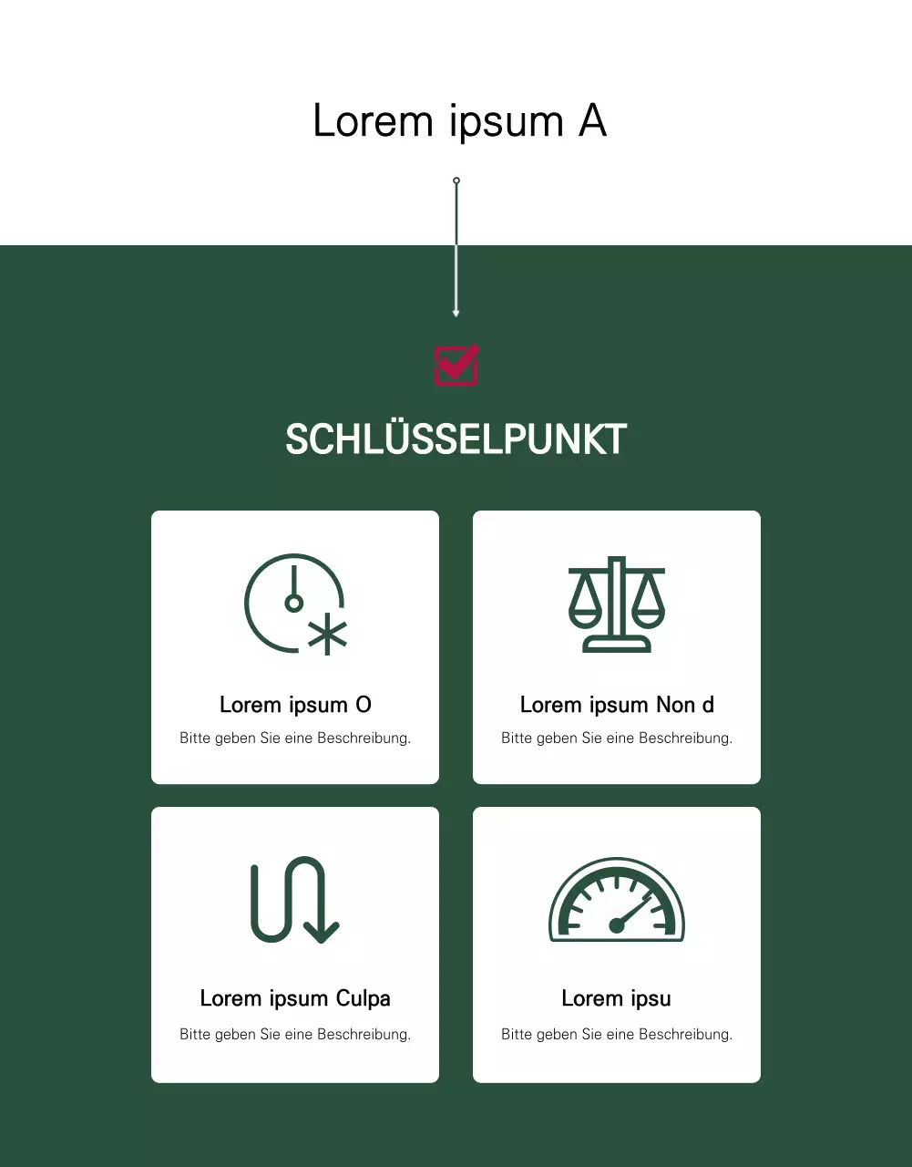 Eine minimalistische Tumblr-Neuankömmlingsanzeige in Weiß und Grün