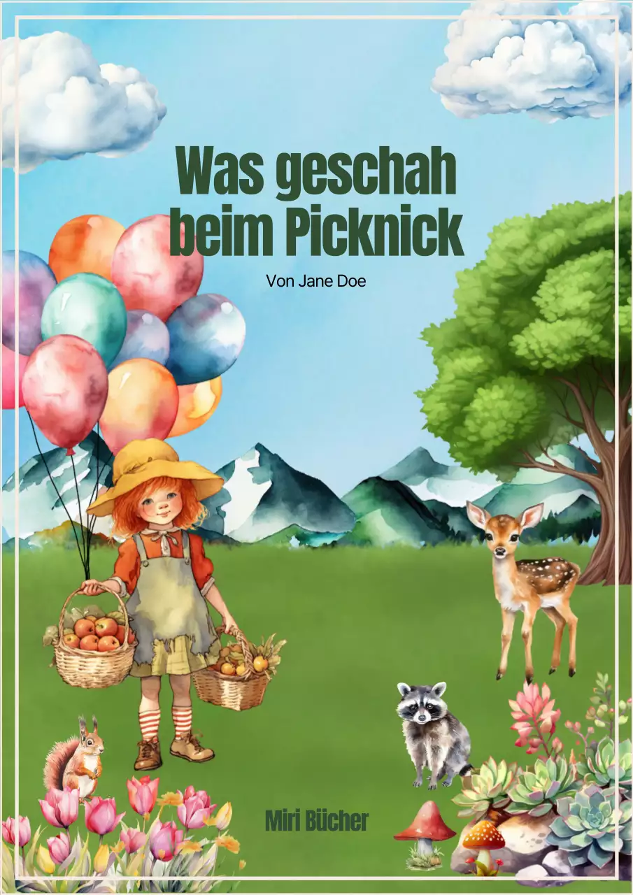 Niedliches Buchcover in Blau und Grün