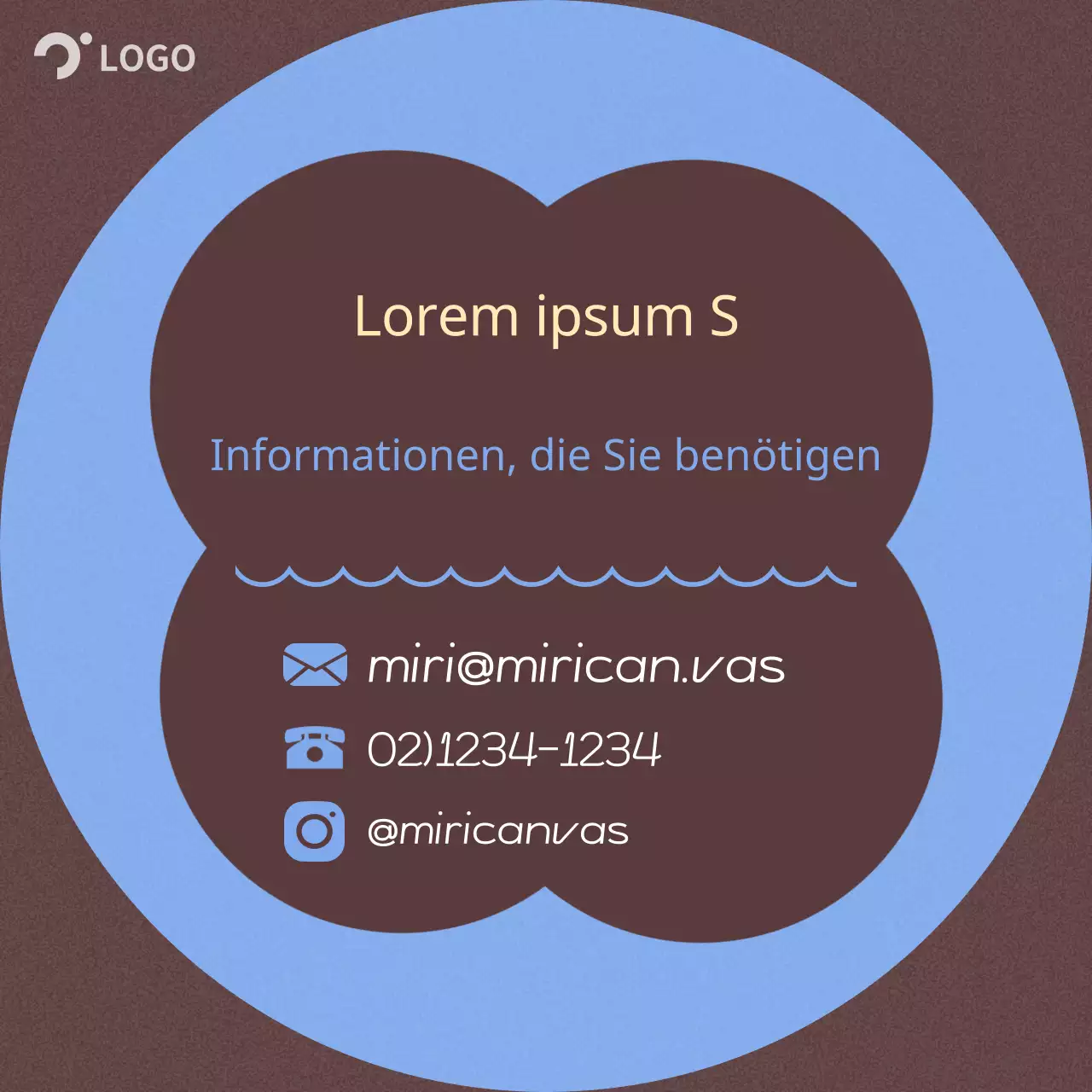 Hellblauer und brauner minimalistischer Freihand-Hintergrund Beschreibung