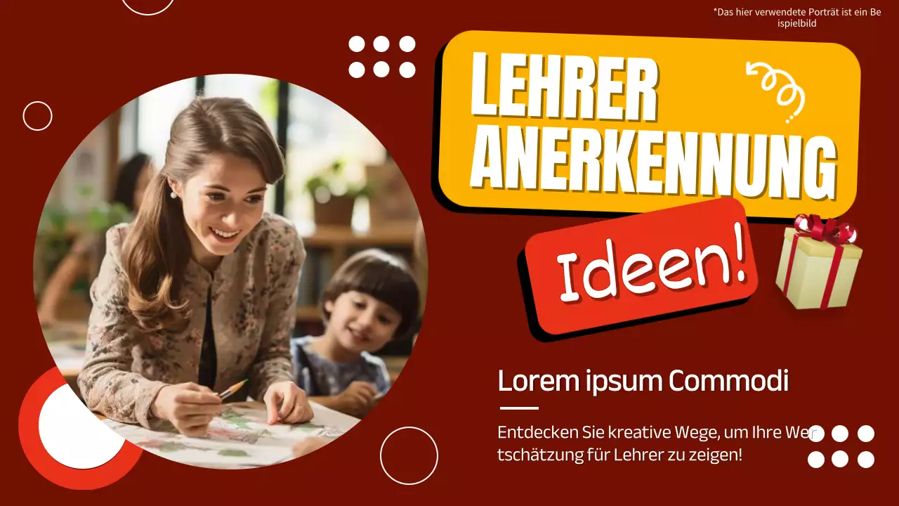 Rote und orangefarbene geometrische Ideen für den Tag der Anerkennung von Lehrern