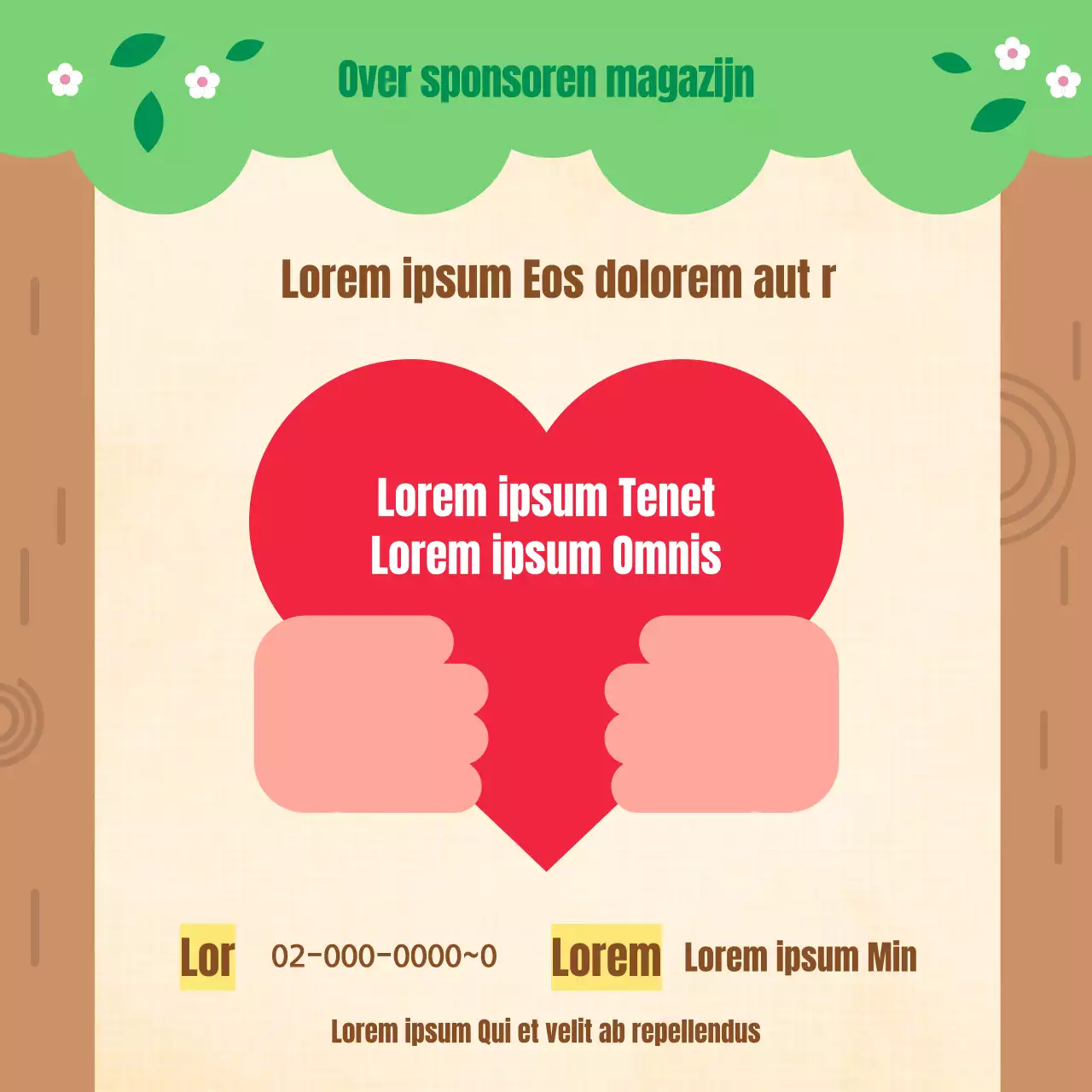 Minimalistische nieuwsbrief voor de publieke sector in chartreuse en bruin