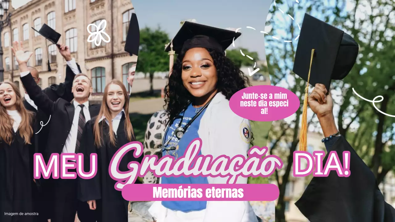 História de um dia de formatura na moda em rosa e branco