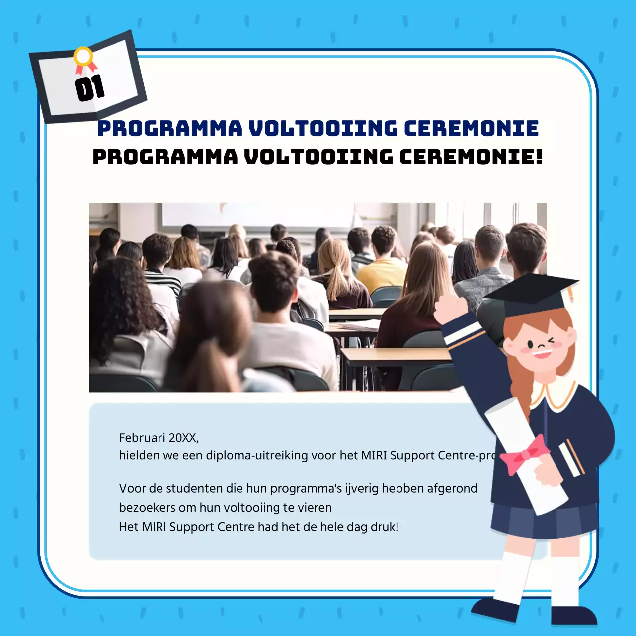 Blauwe en lichtblauwe afwerkpaal in het midden