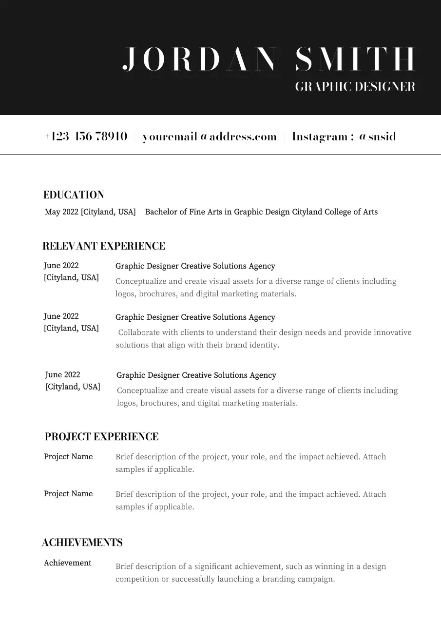 Black Professional Resume Document