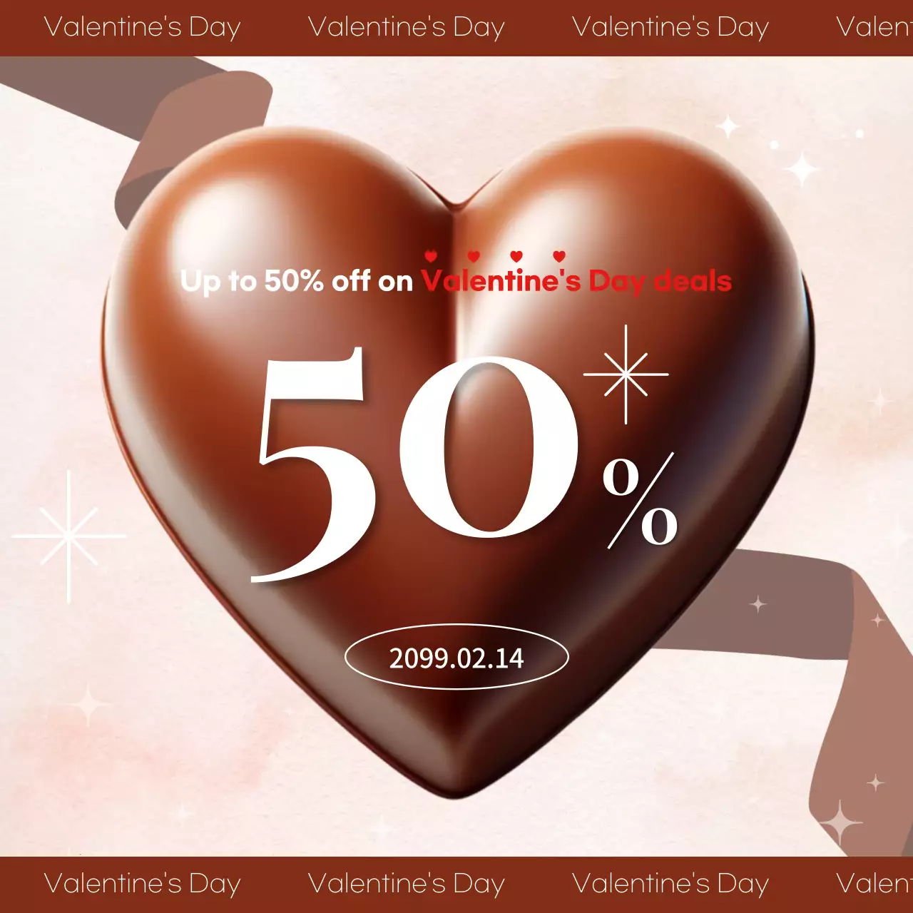 Red Trendy Valentine's Promotion Instagram Carousel