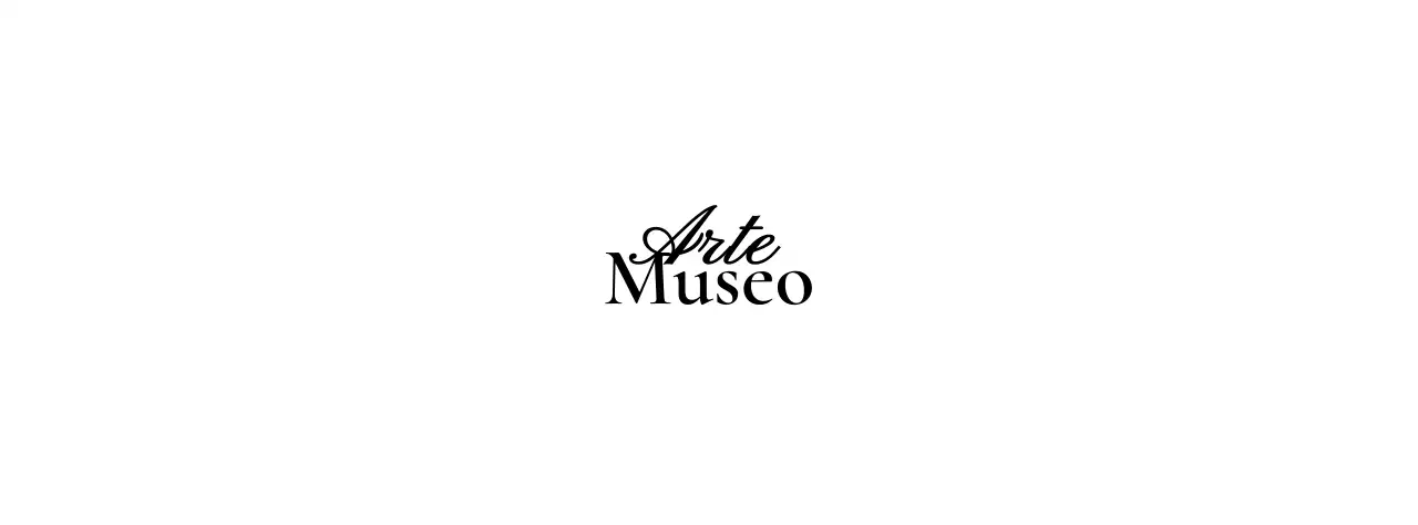 Logo del museo con un concetto di classe in corsivo