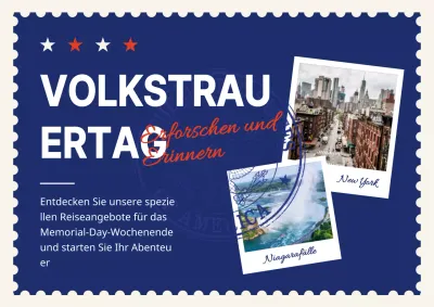 Marine und Weiß Vintage Memorial Day Gateways Werbung